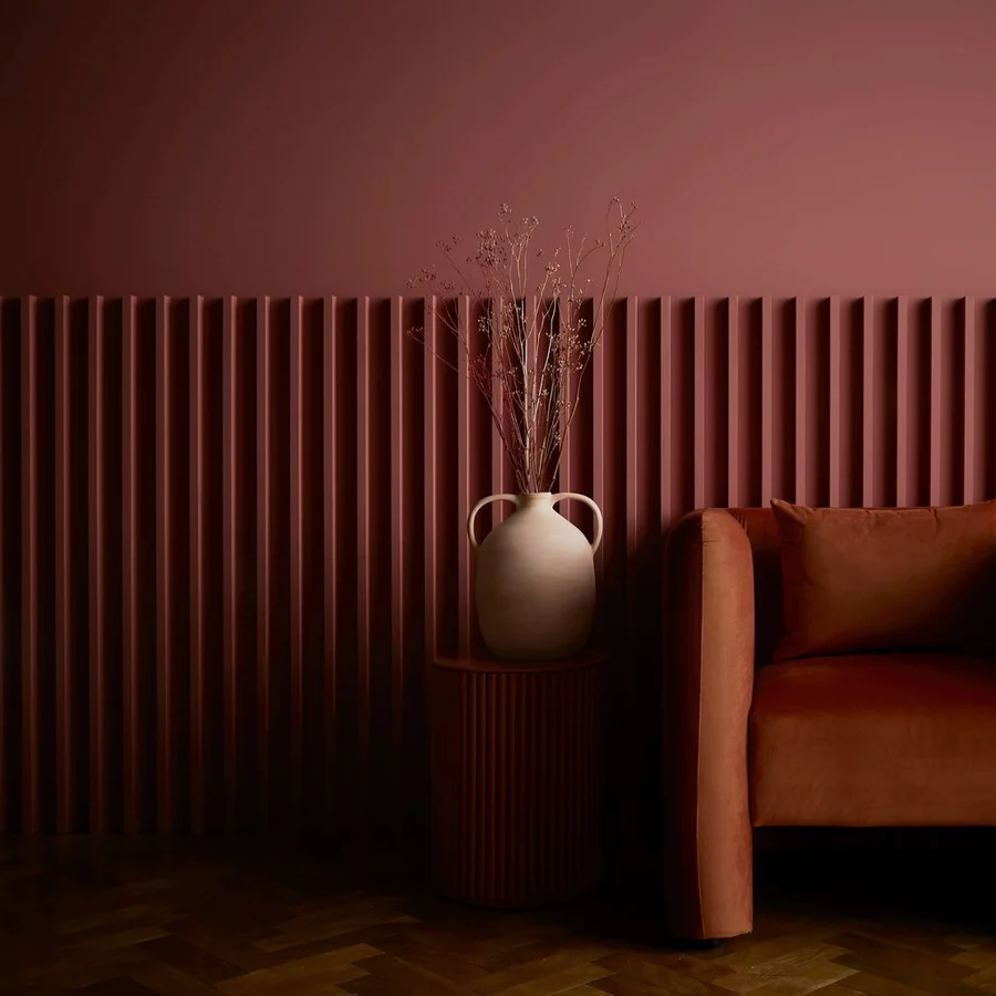 Roomset featuring Alizarin paint on a radiator and wall