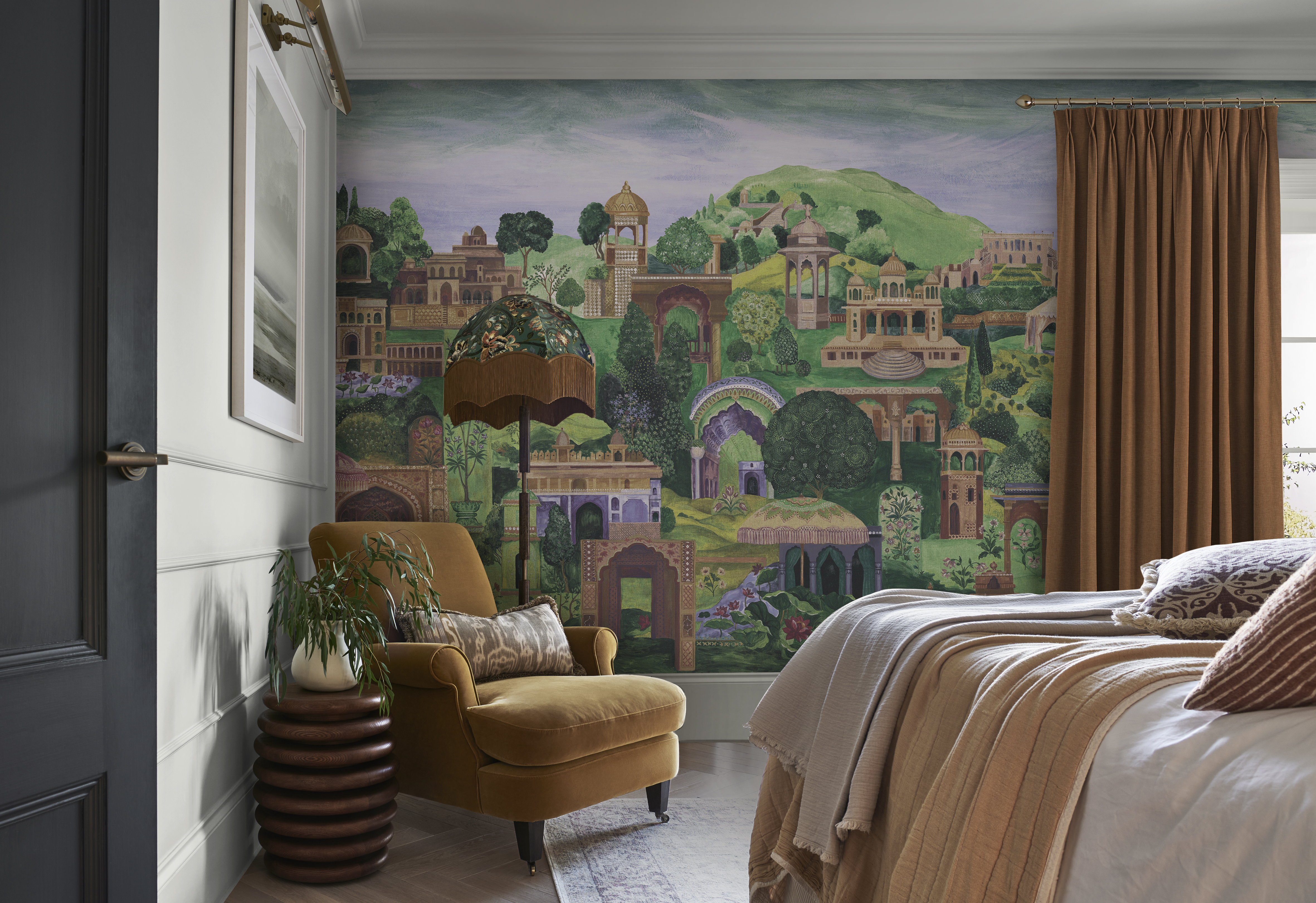 The Lost City Bespoke mural in a bedroom setting