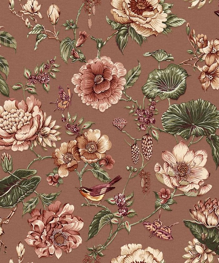 Roselle Grove wallpaper design detail in emerald green