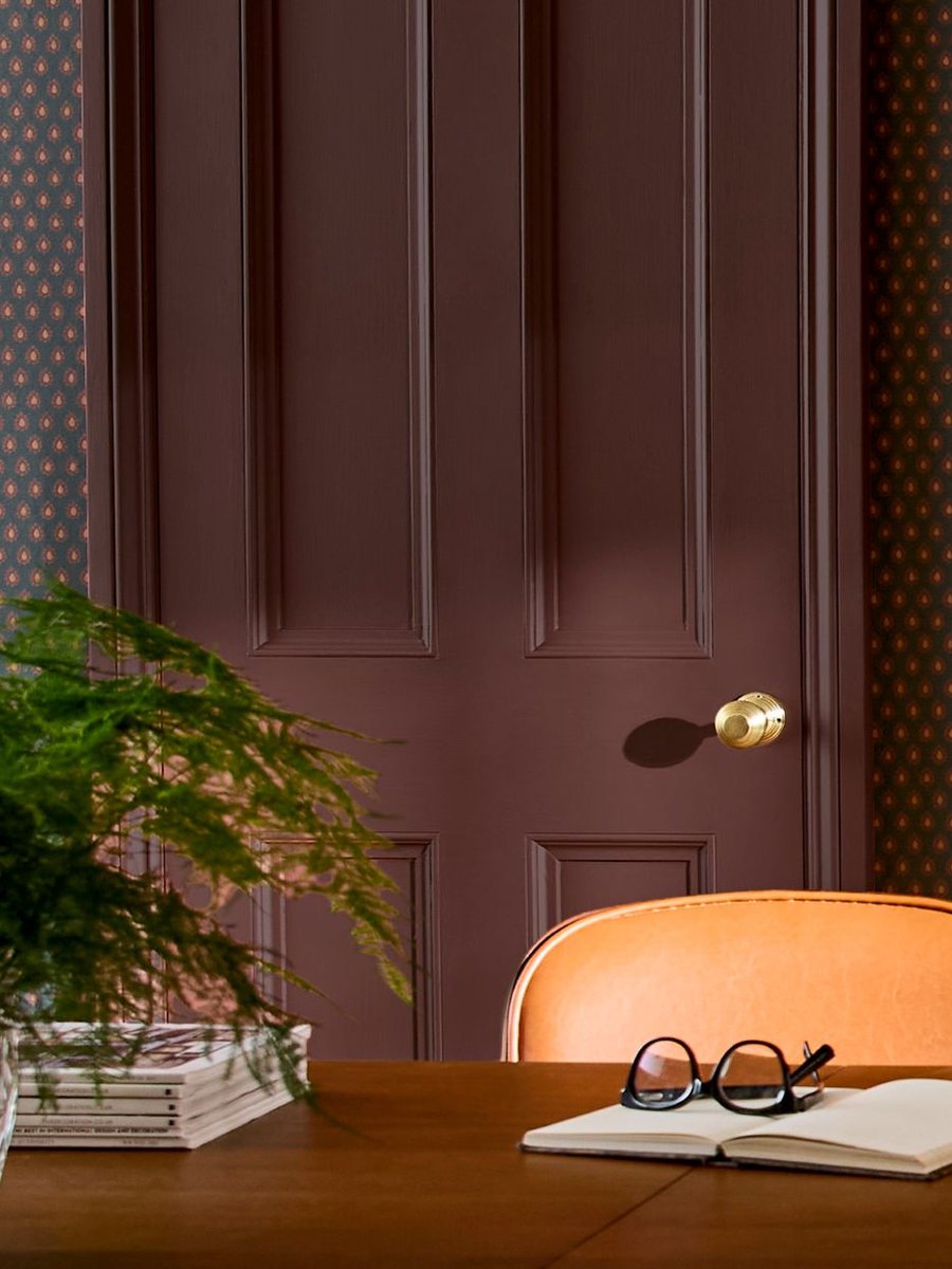 Chilli Cocoa Interior Wood Paint covering a door and trims