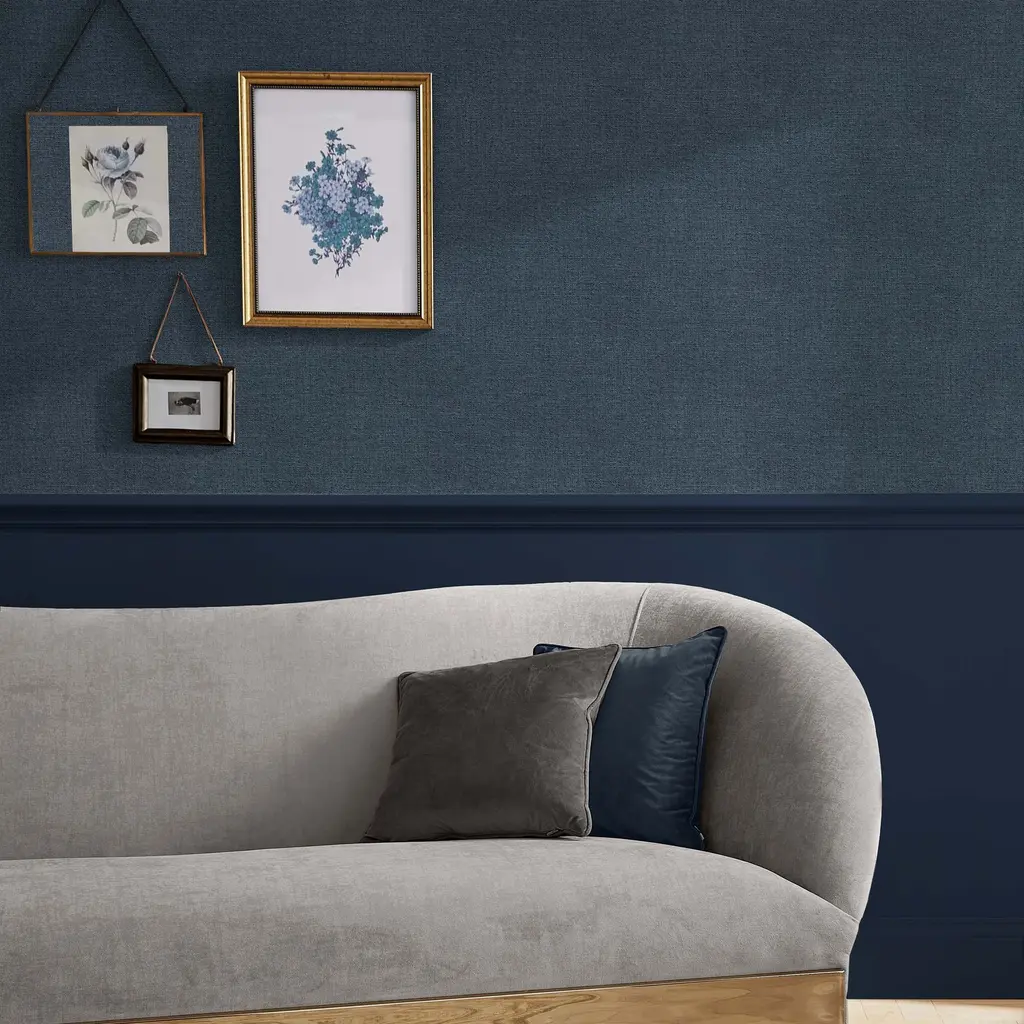 Haptic Navy Wallpaper in a Living Room