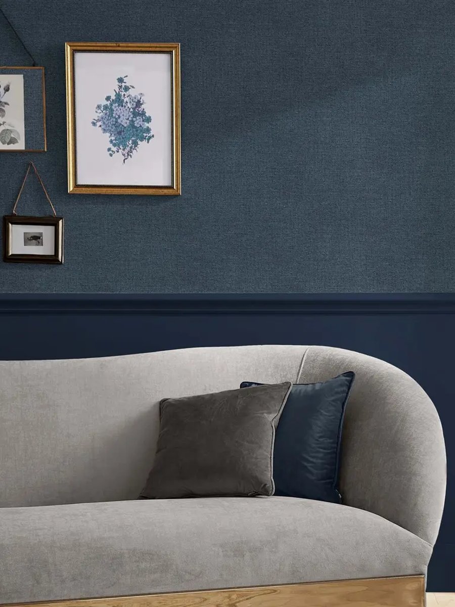 Haptic Navy Wallpaper in a Living Room