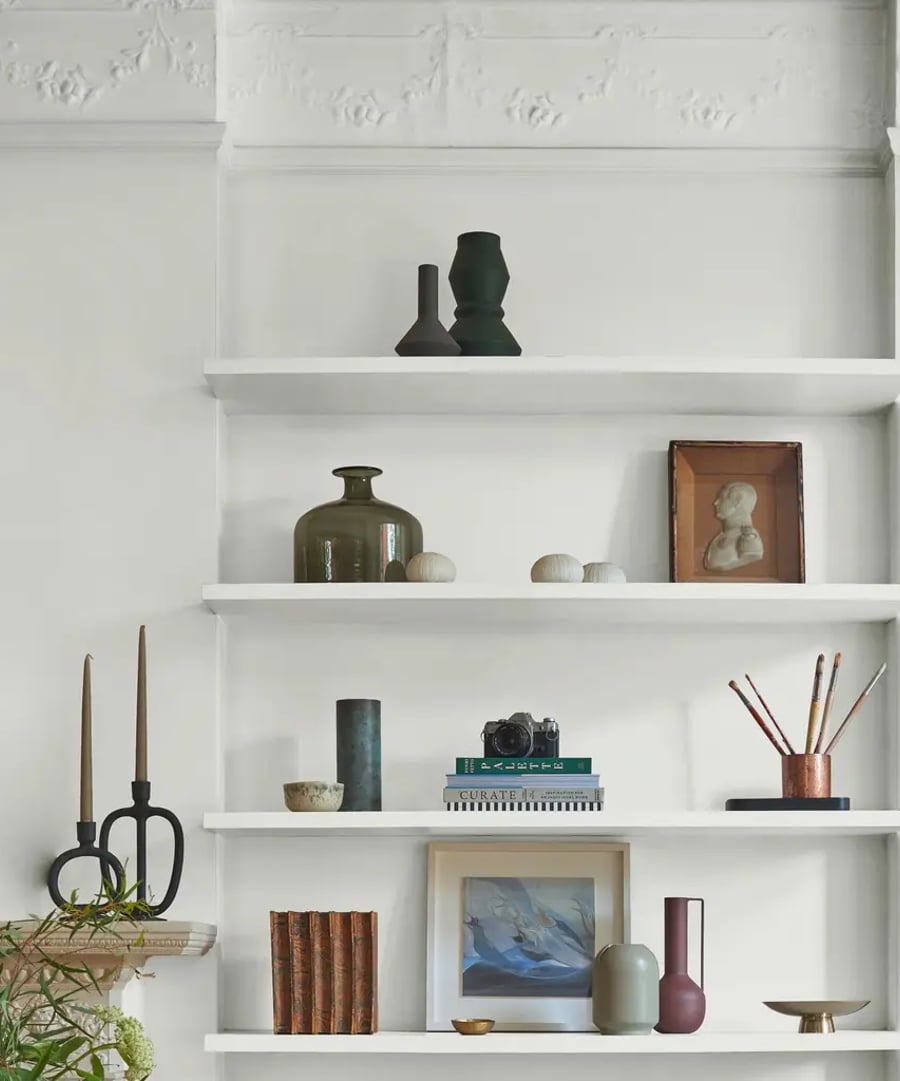 Primed alchove shelving