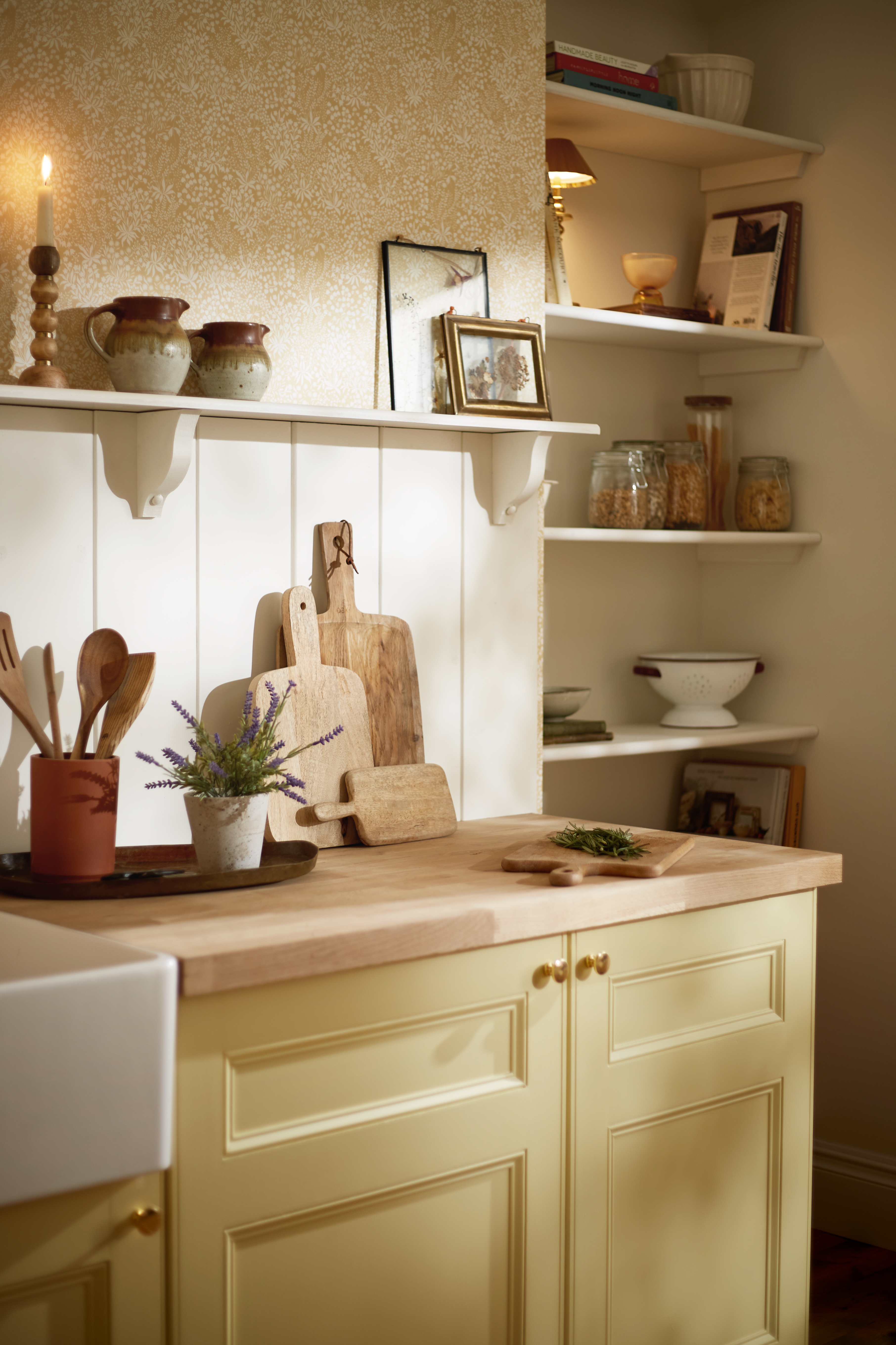 Creme Brulee paint used on kitchen cabinetry 