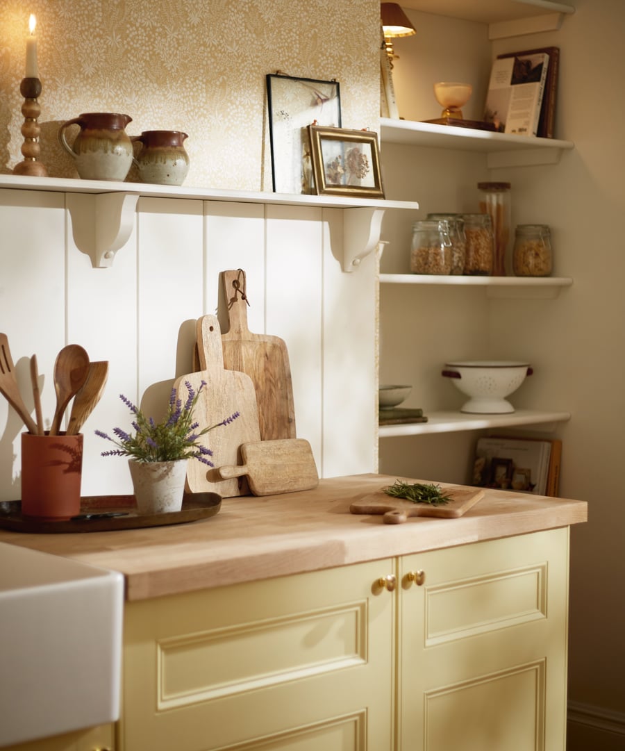 Creme Brulee paint used on kitchen cabinetry