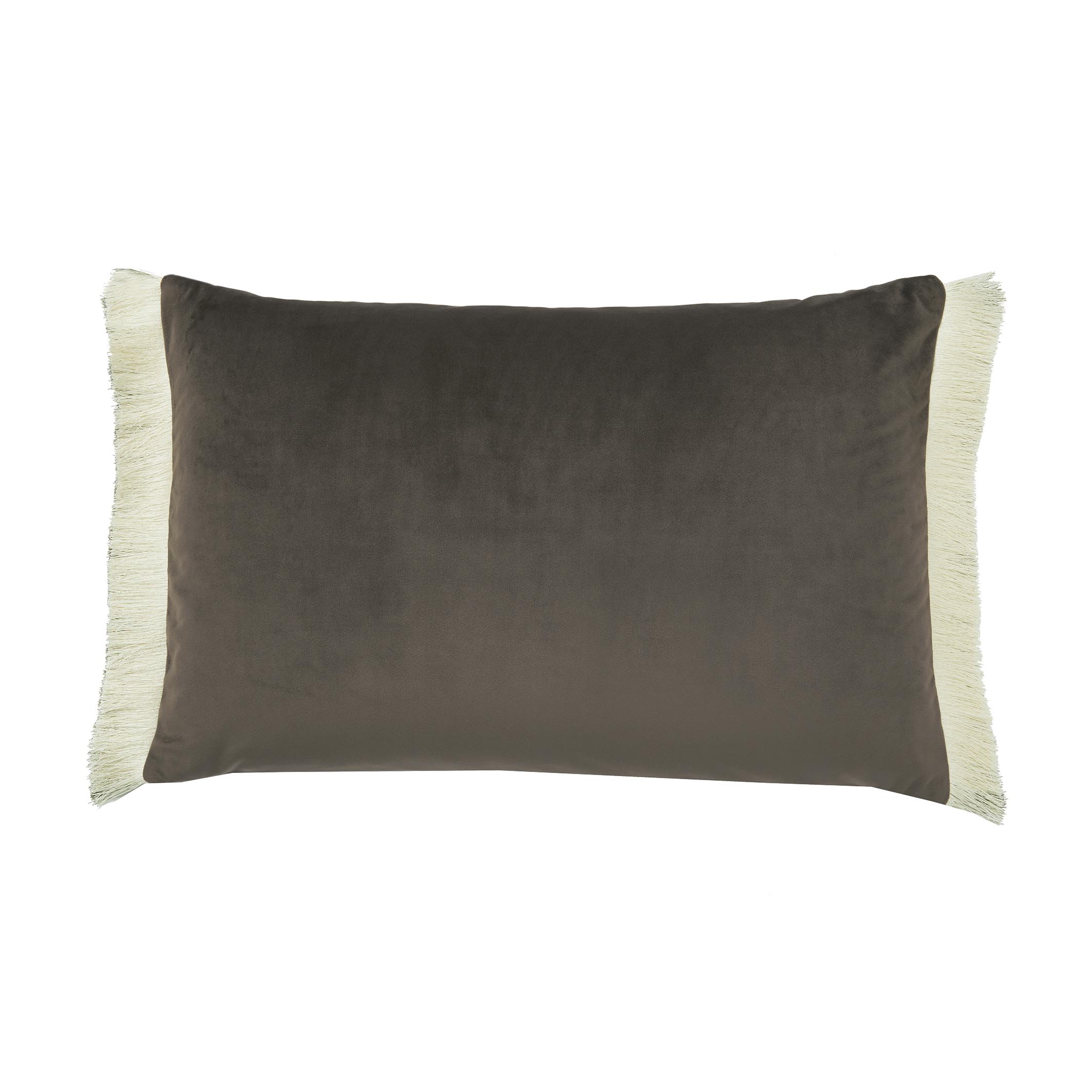 Opulence Fringe Coussin chocolat devant
