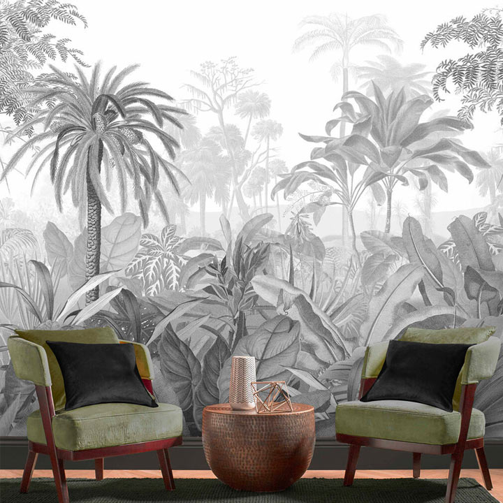 Paradise Jungle Sketch Mural Wallpaper