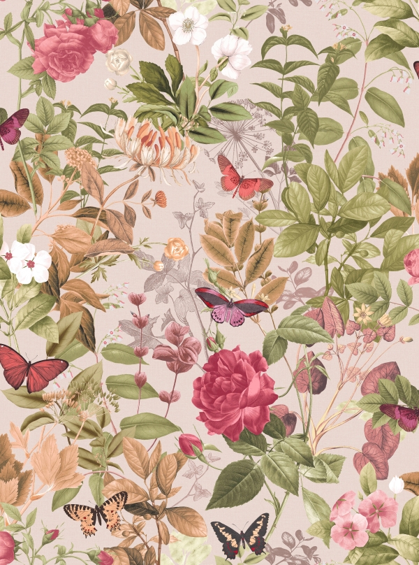 Bodnant Garden Whispering Rose wallpaper design detail