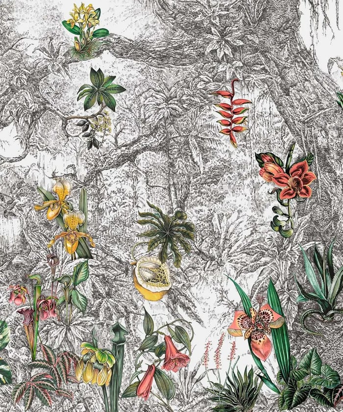 Whispering Tropics Ivory Panoramic Bespoke Mural Design