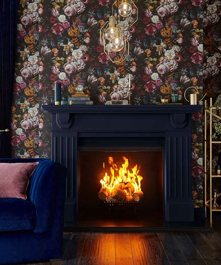 Allure wallpaper on a chimney breast