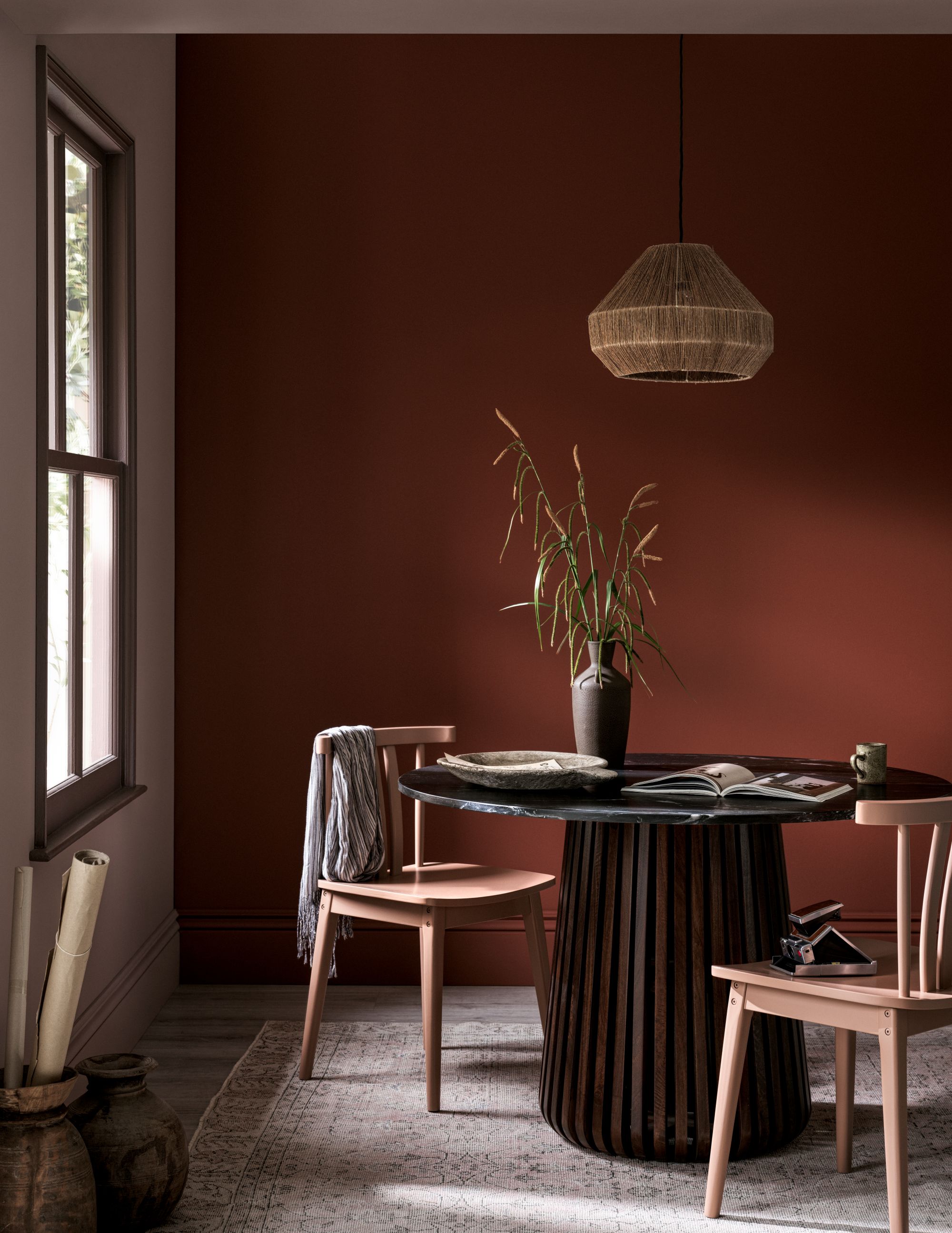 Hot Mocha paint in a dining room setting