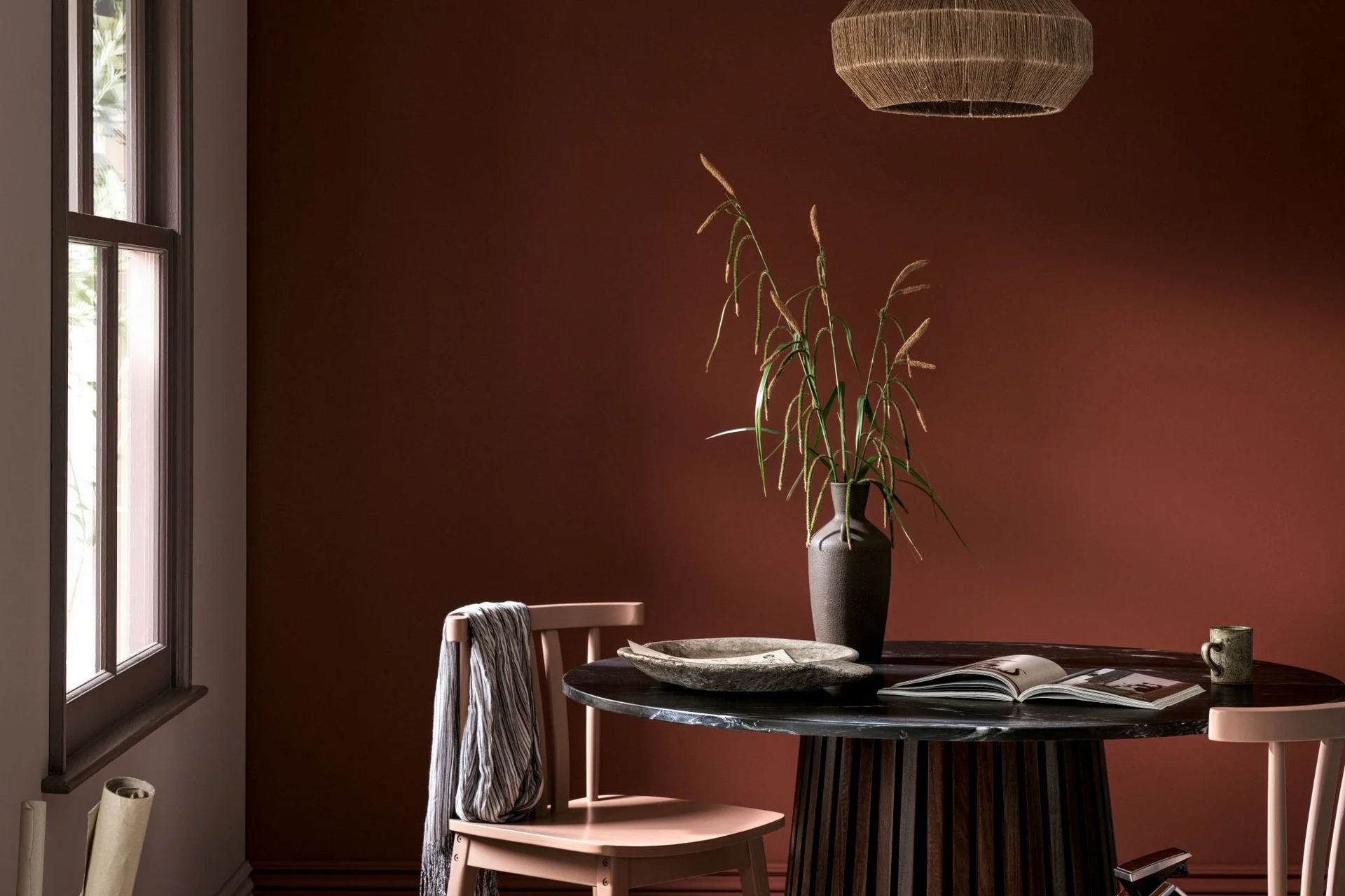 Hot Mocha paint in a dining room setting