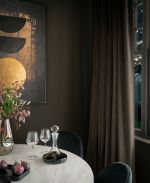 Lavish Deep Brown Curtain in a dining room setting