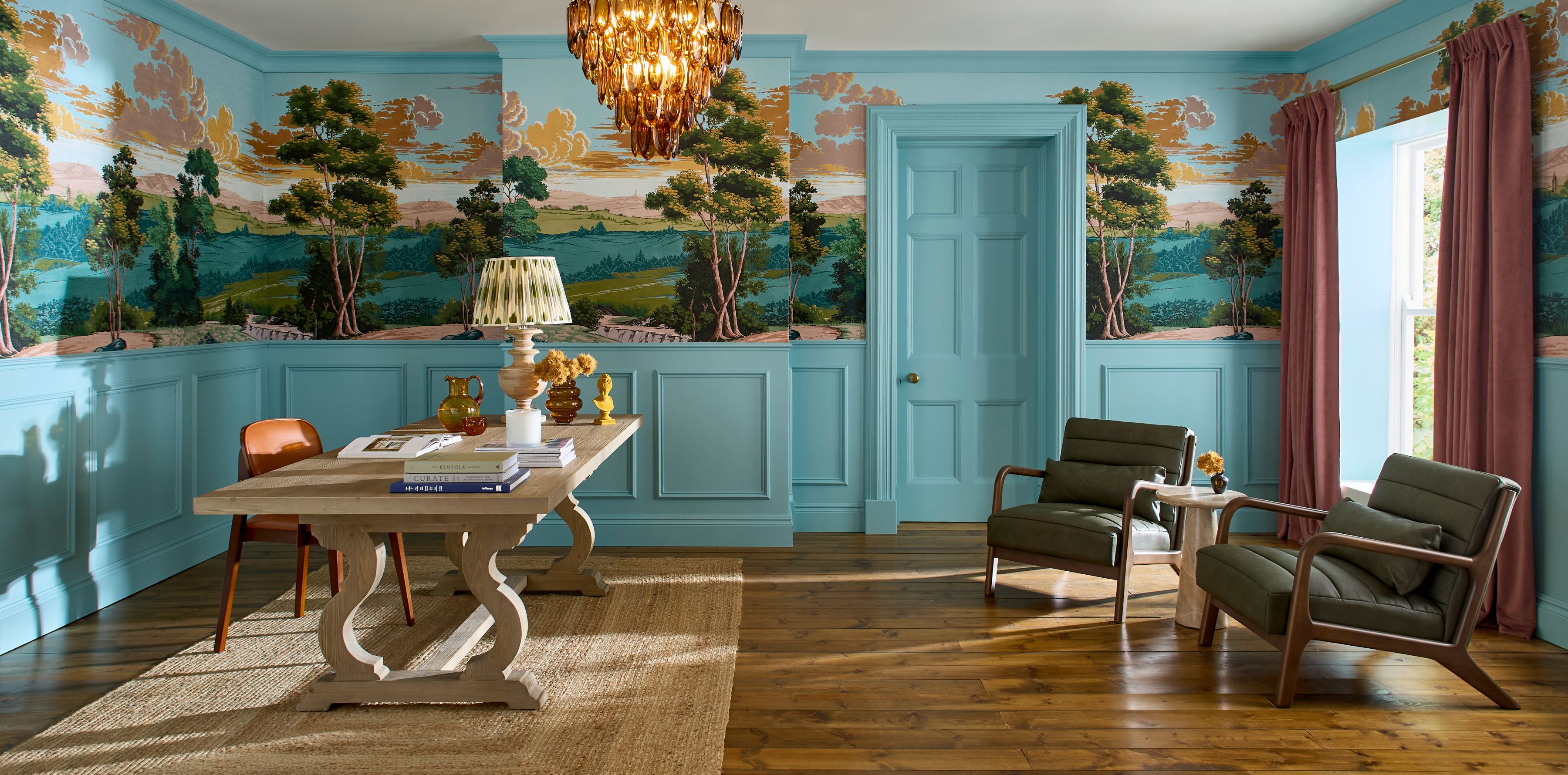 Mural of the Year 2027 in an office setting coordinated with Angel Bay Paint Interior Eggshell