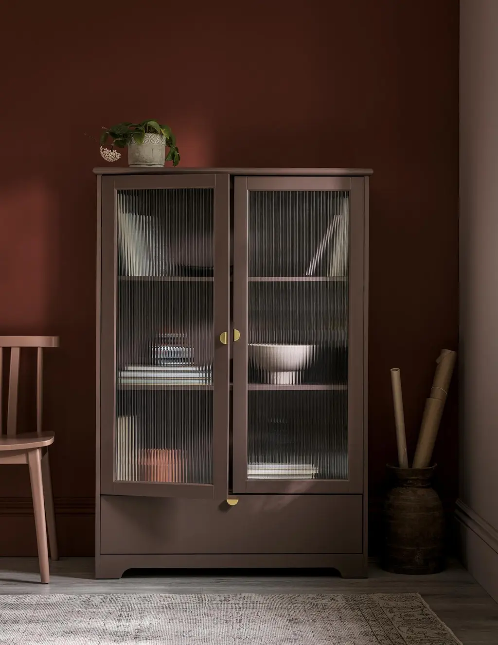 The Sensory Home Create Colour Story is featured across walls, a cabinet, and chair. 