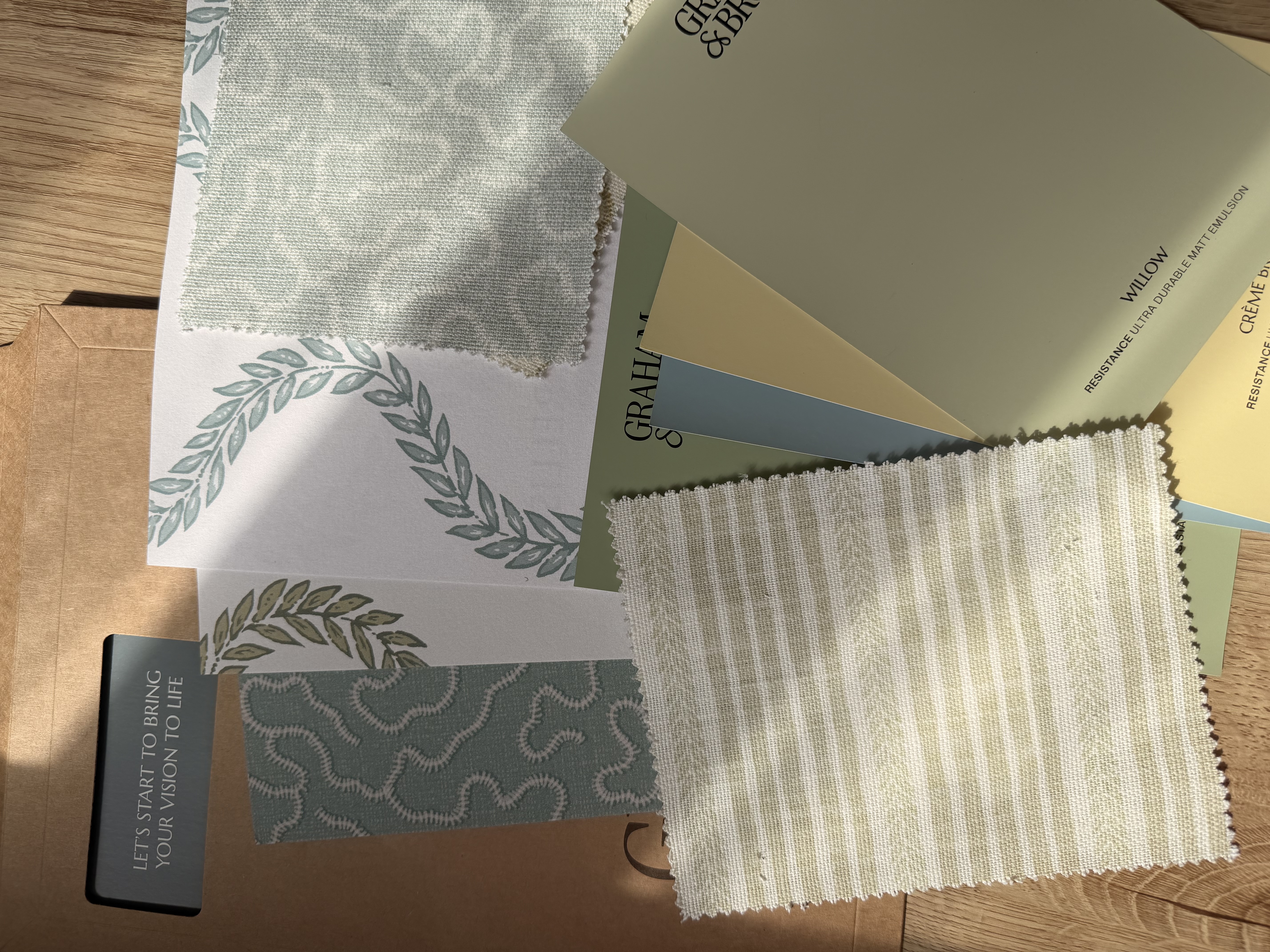 Samples on a kitchen table