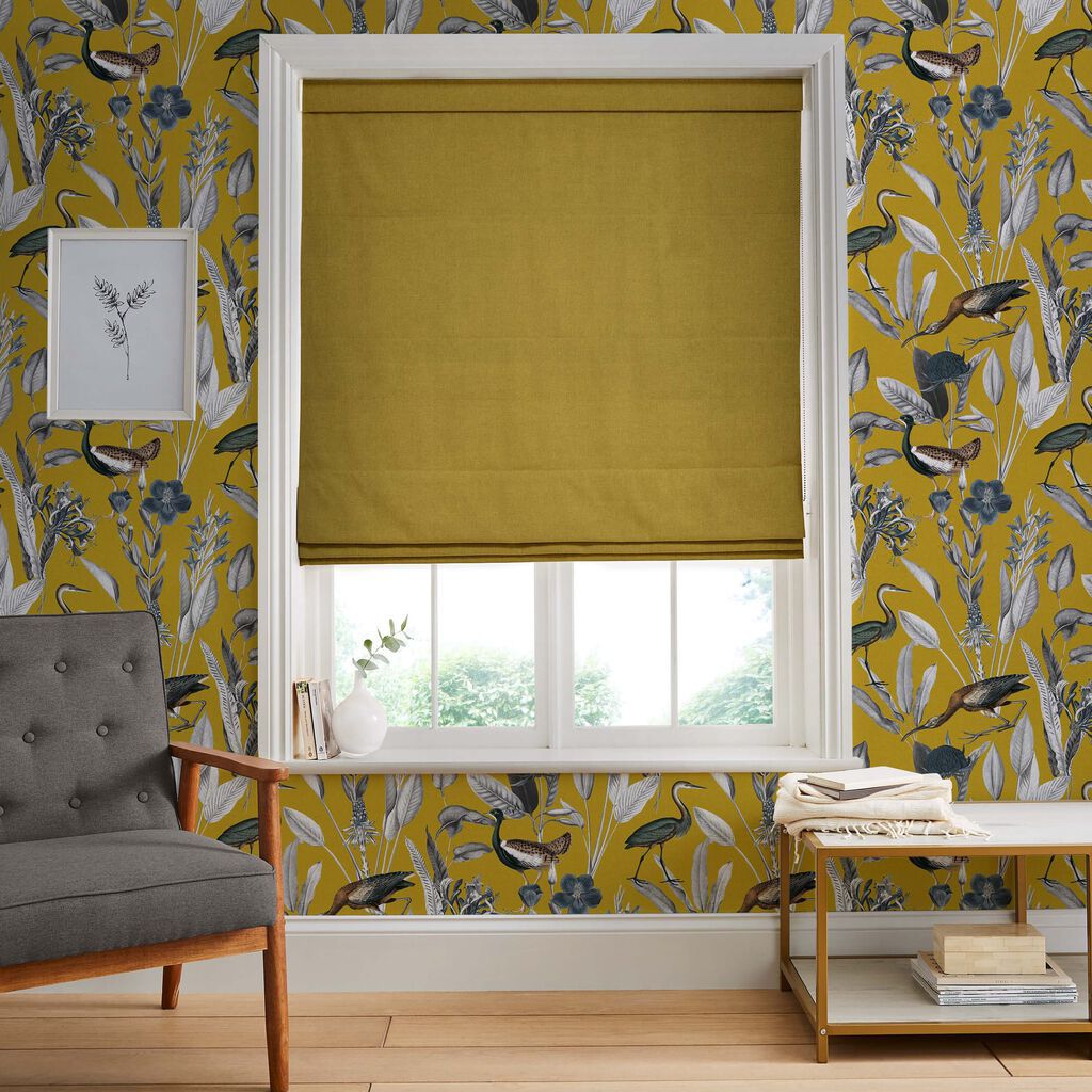 Linum mustard roman blind