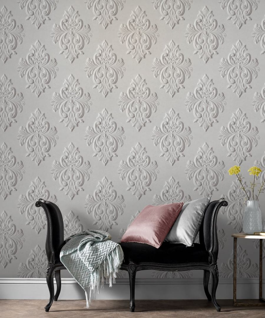 Stone Damask Wallpaper