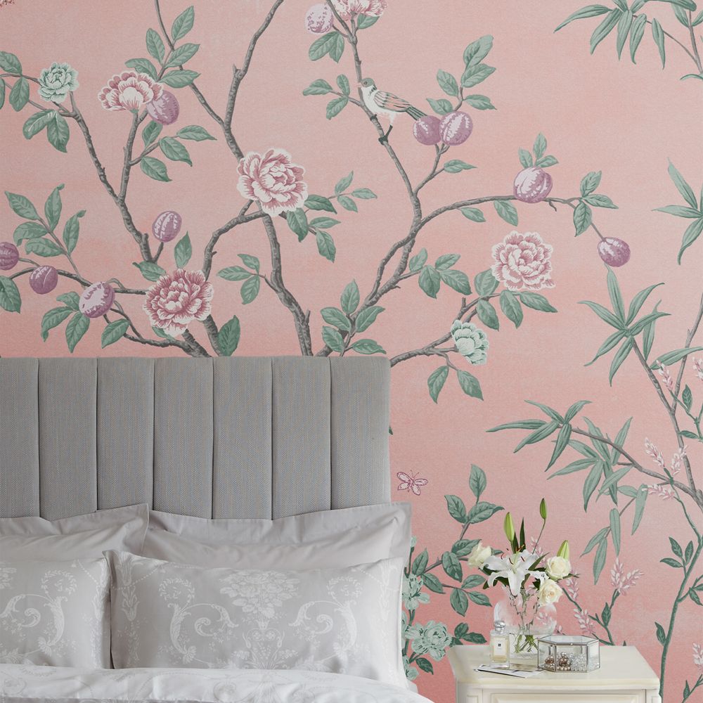 Laura Ashley Eglantine Mural in a Bedroom