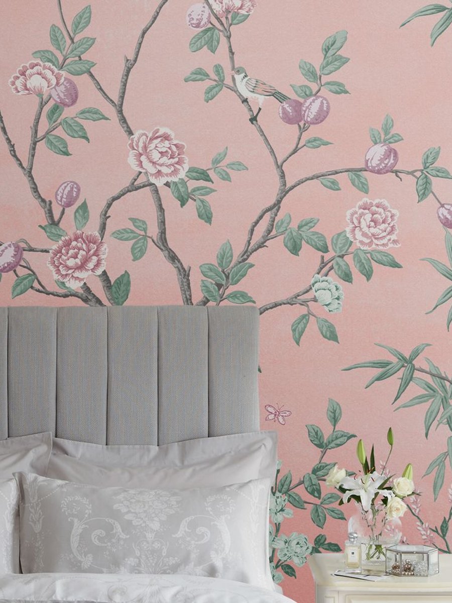 Laura Ashley Eglantine Mural in a Bedroom