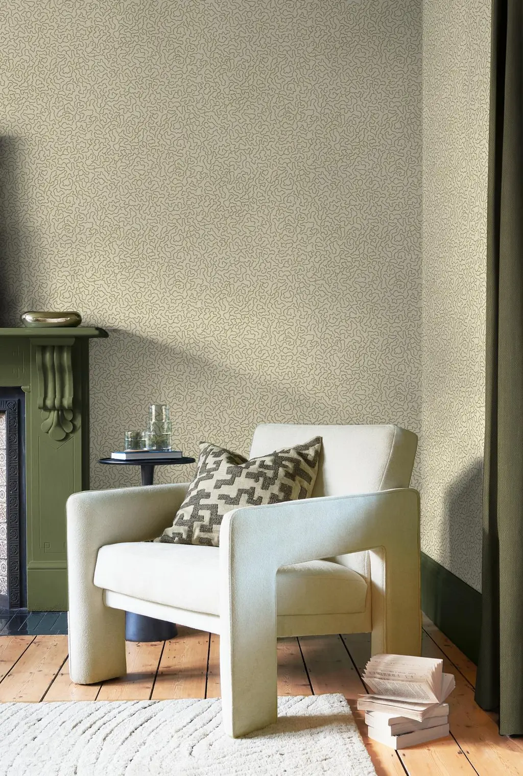 Watery Lane Wallpaper in a sundrenched room