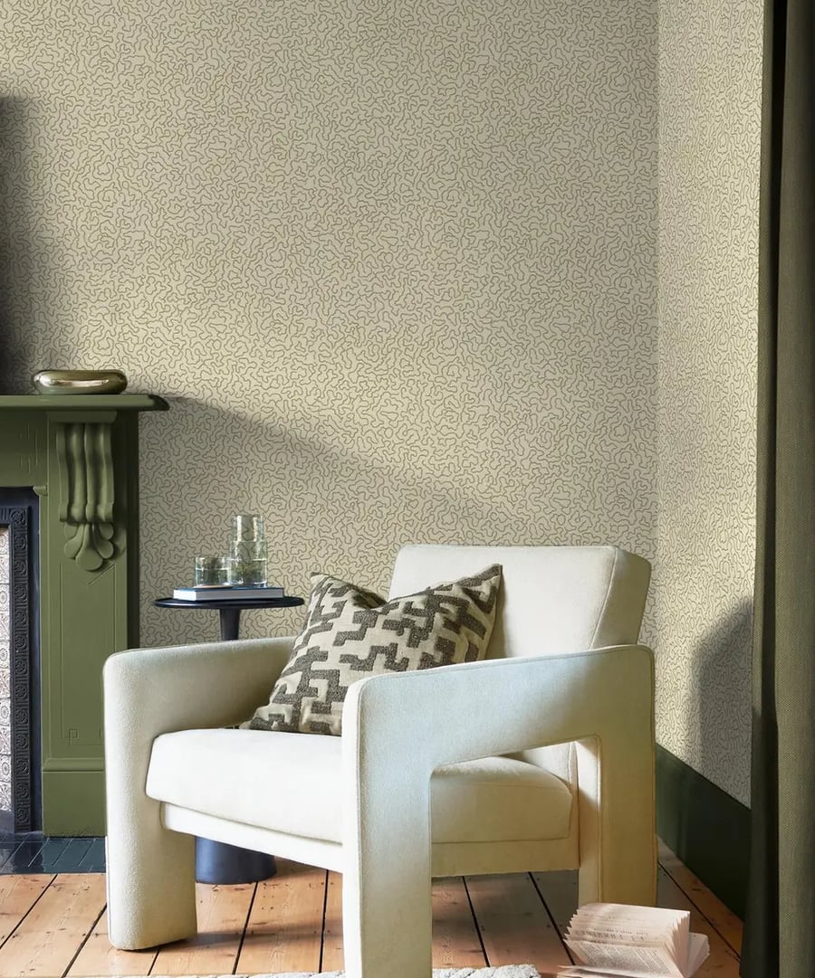 Watery Lane Wallpaper in a sundrenched room