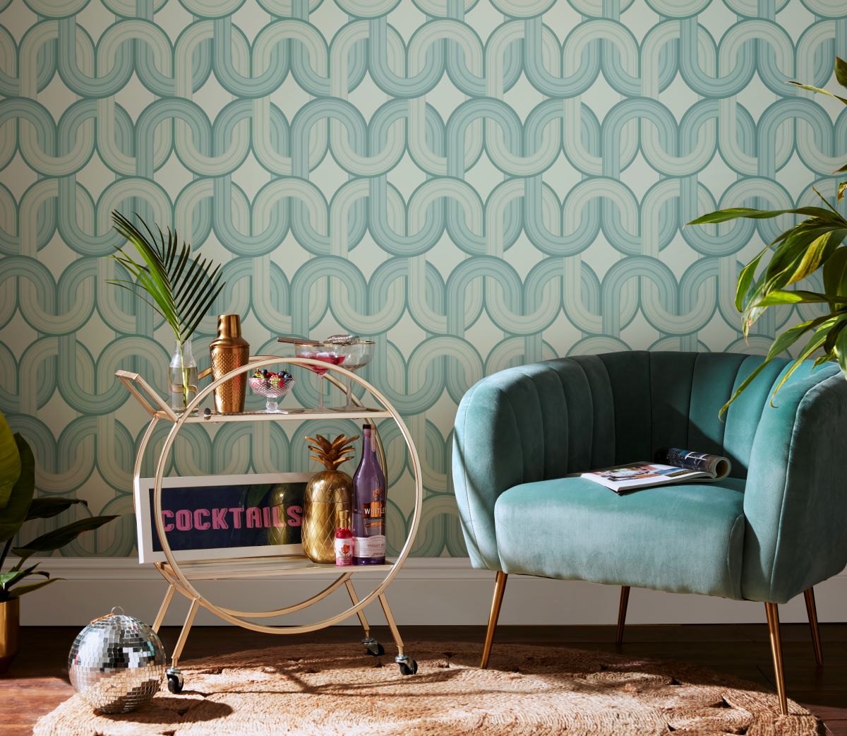 Cath Kidston Painted Gingham Green Wallpaper | Green | Cath Kidston