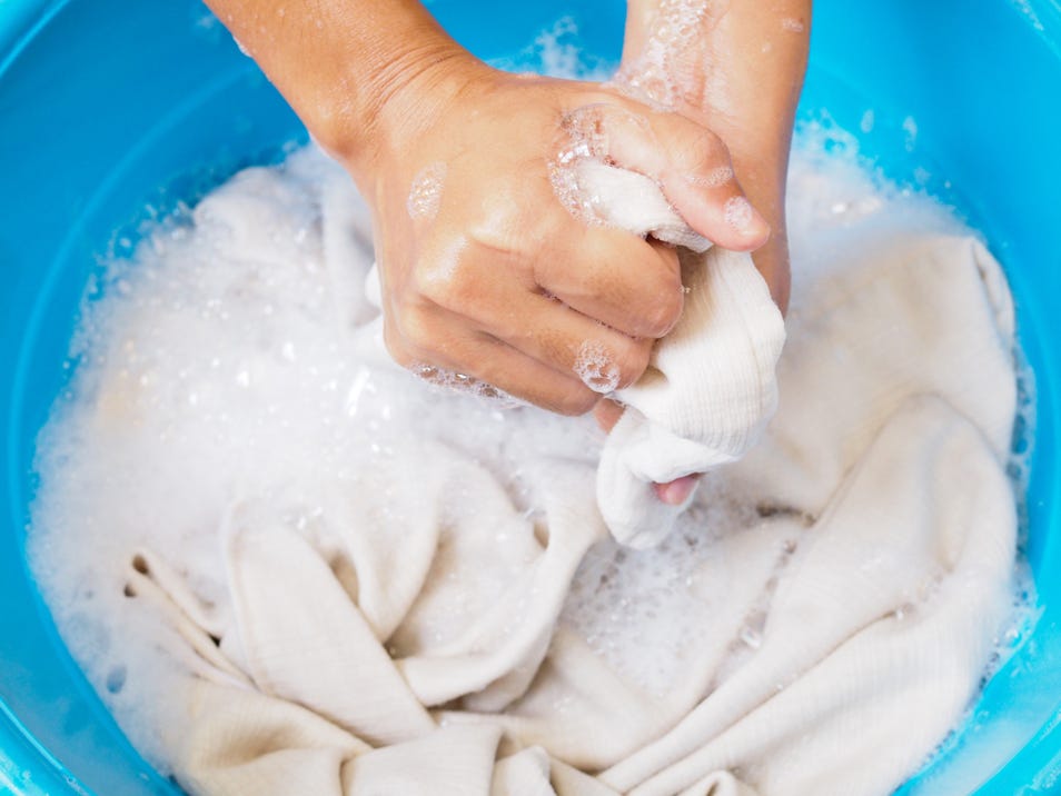 washing cloth with vanish
