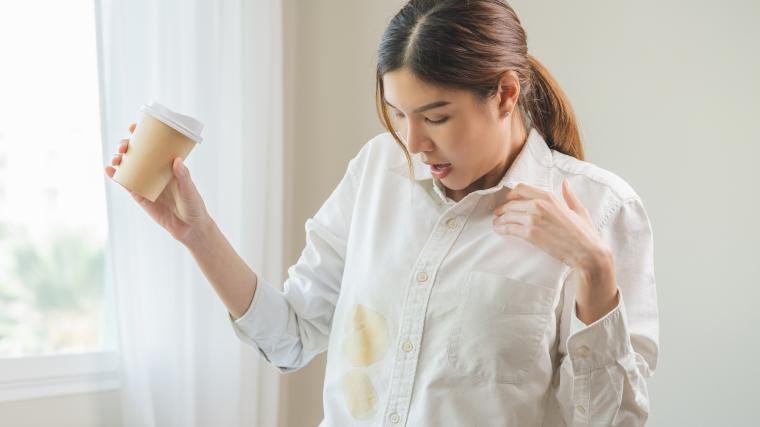 Stained white dress shirts