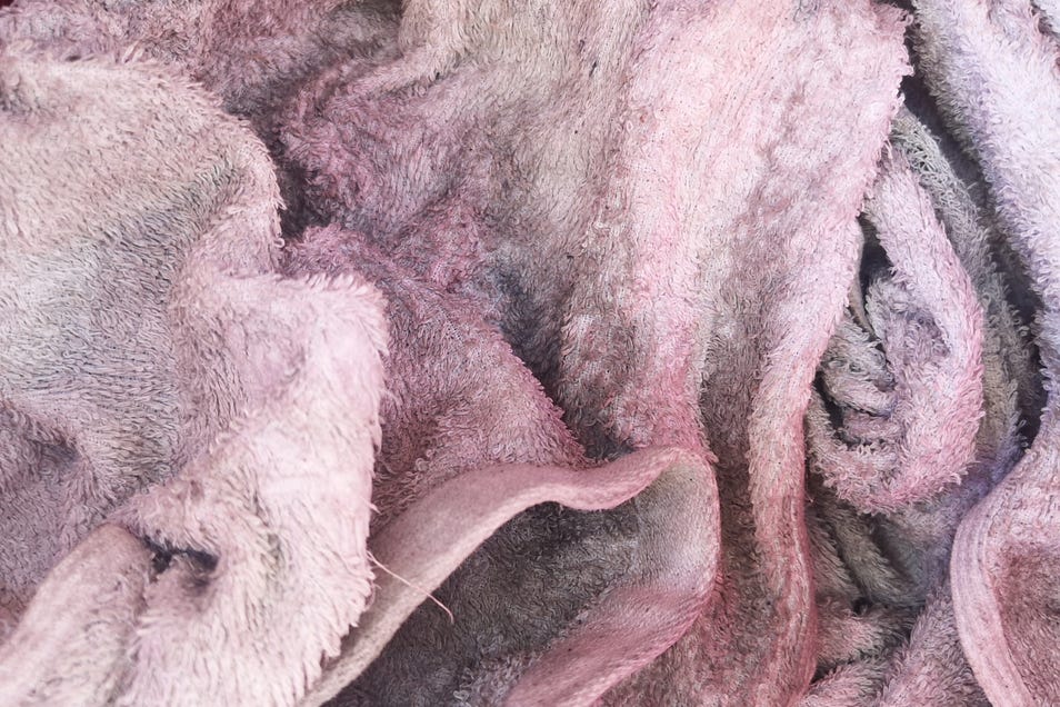 pink stains on towels
