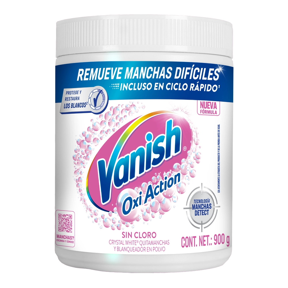 Vanish® Quitamanchas en Polvo para Ropa Blanca Oxi Action Crystal White de 900 g
