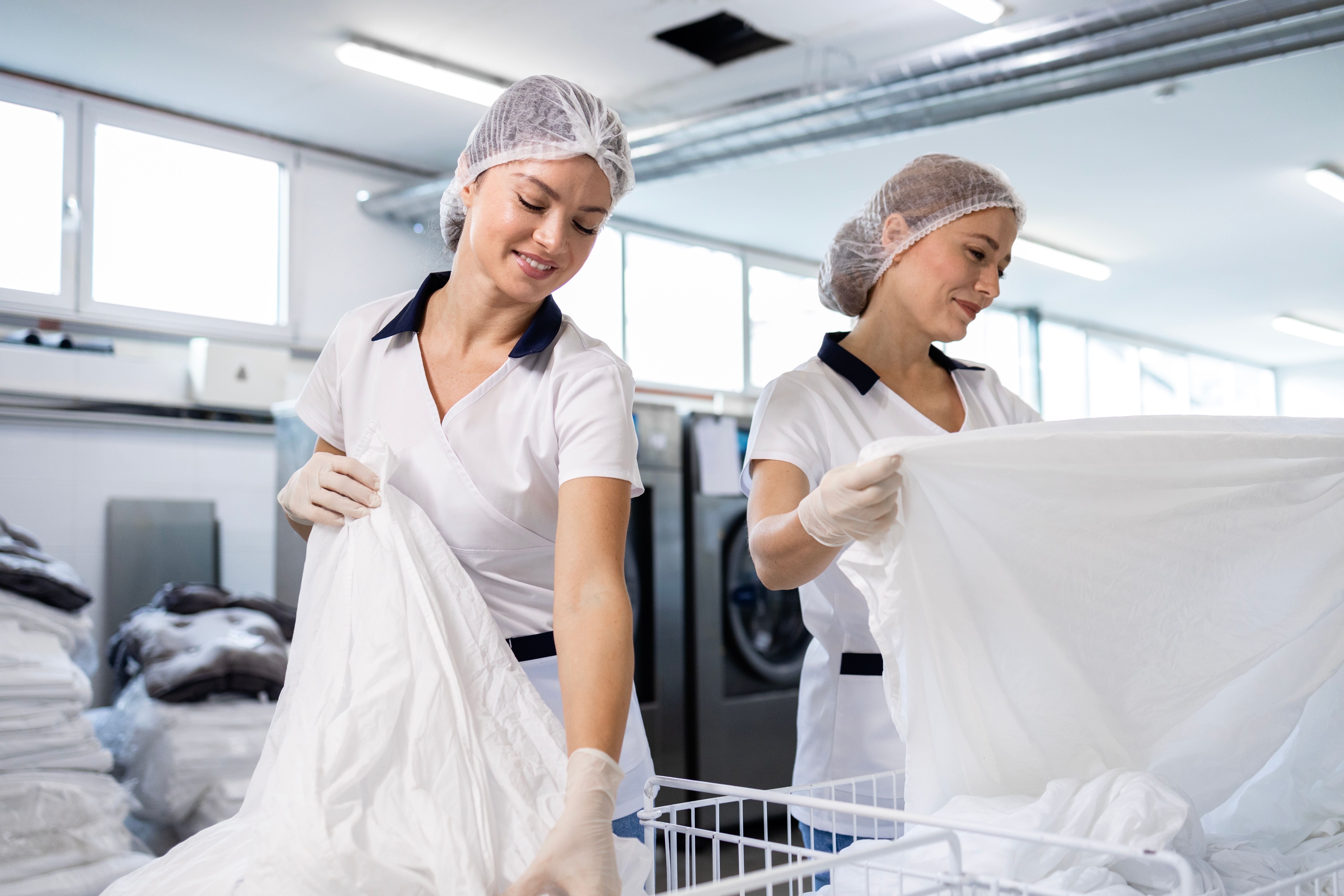 Remove stains from hospital bedsheets