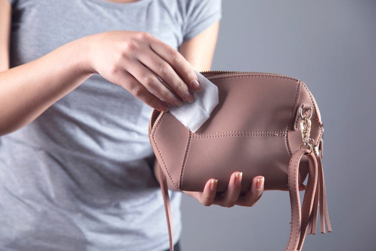 how to remove stains from leather purse