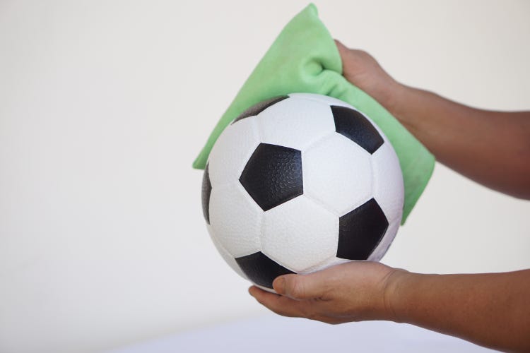Cleaning football pads and helmets