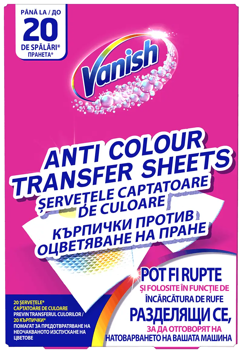 Vanish Șervețele anti-transfer de culoare