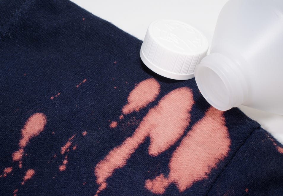 bleach spots on coloured fabrics