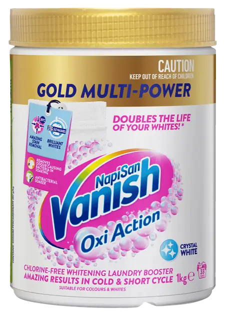 Vanish Napisan Gold Oxi Action Crystal White Stain Remover Powder 1kg