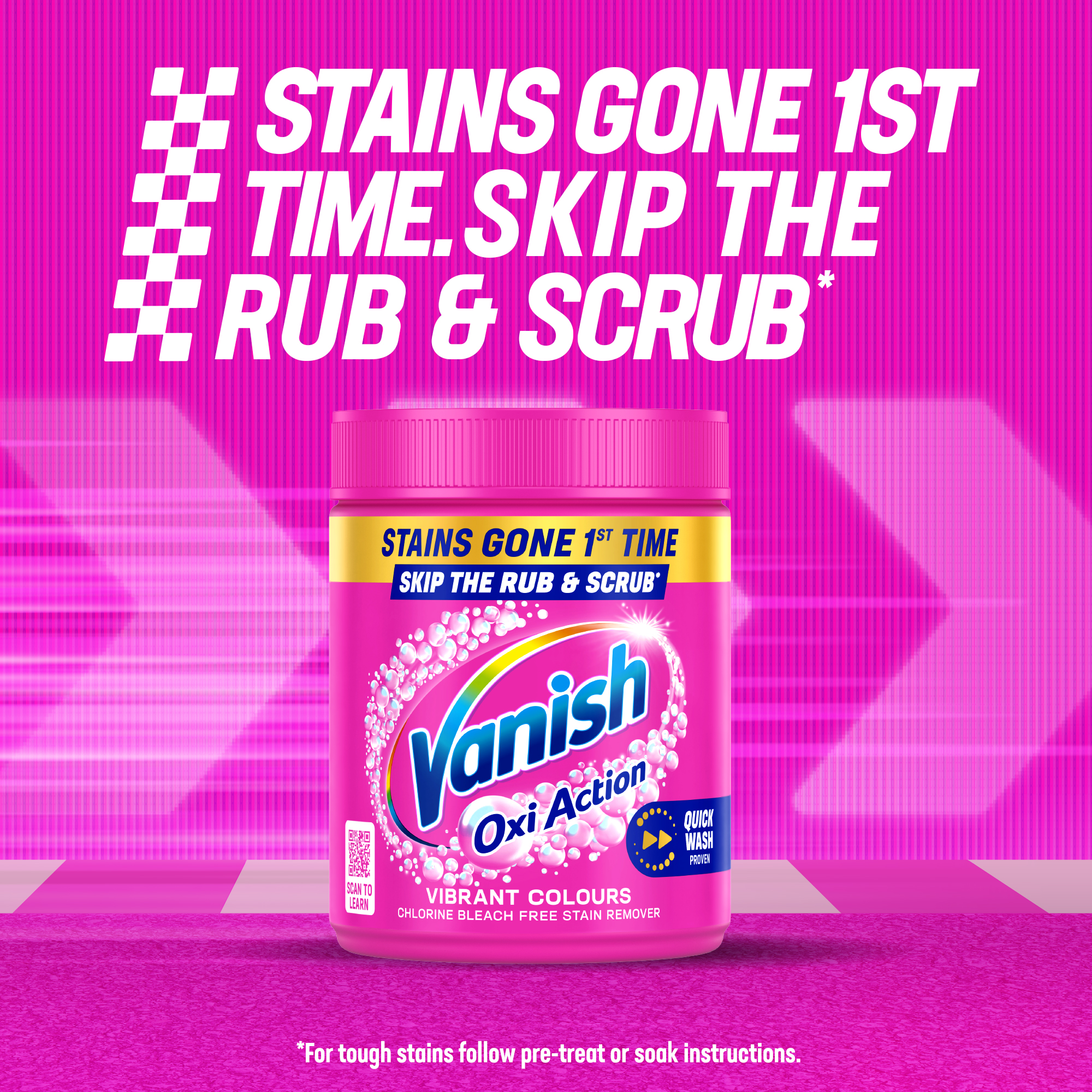 STAINS REMOVED BY VANISH