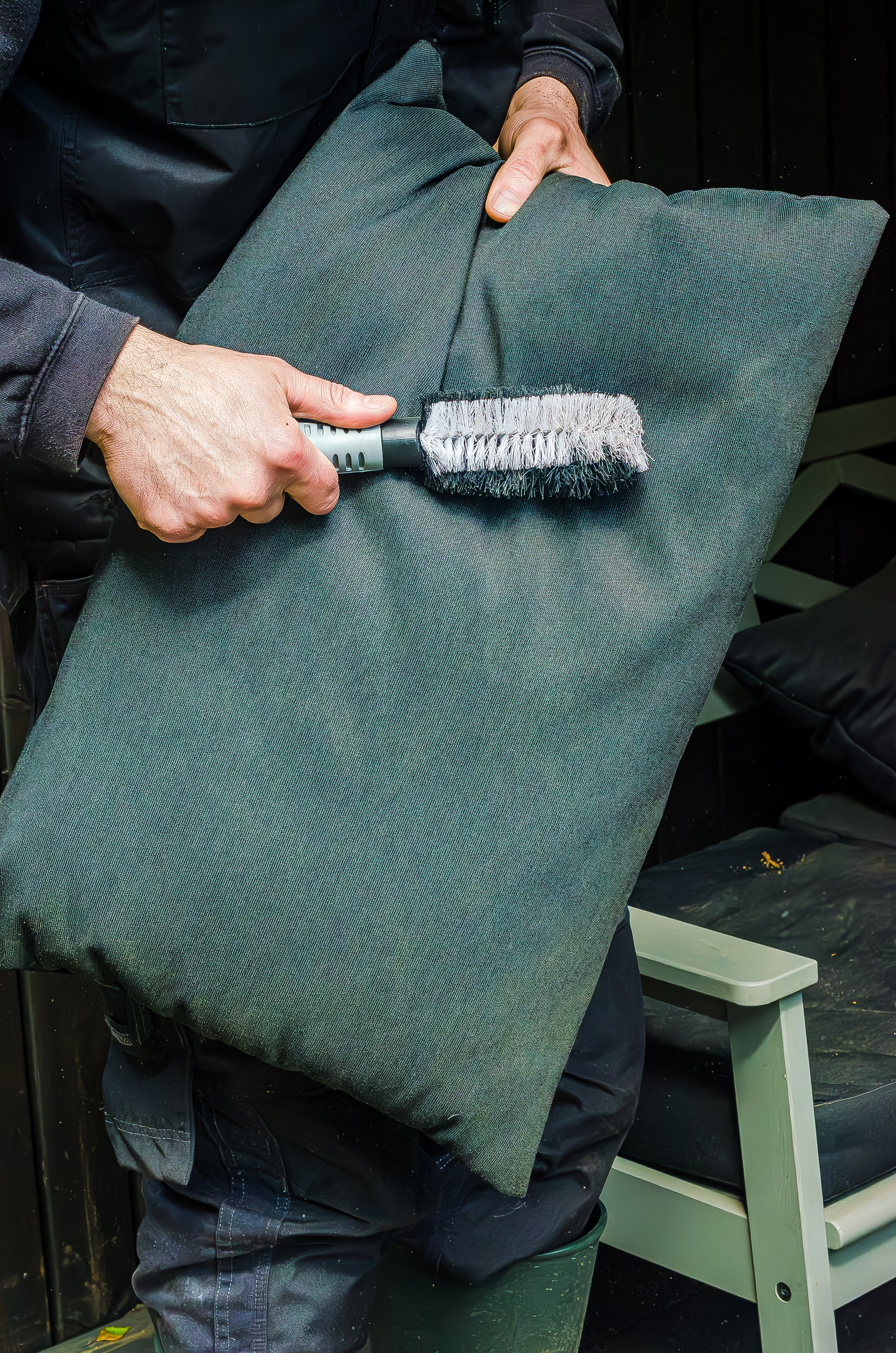 Outdoor cushion stain removal