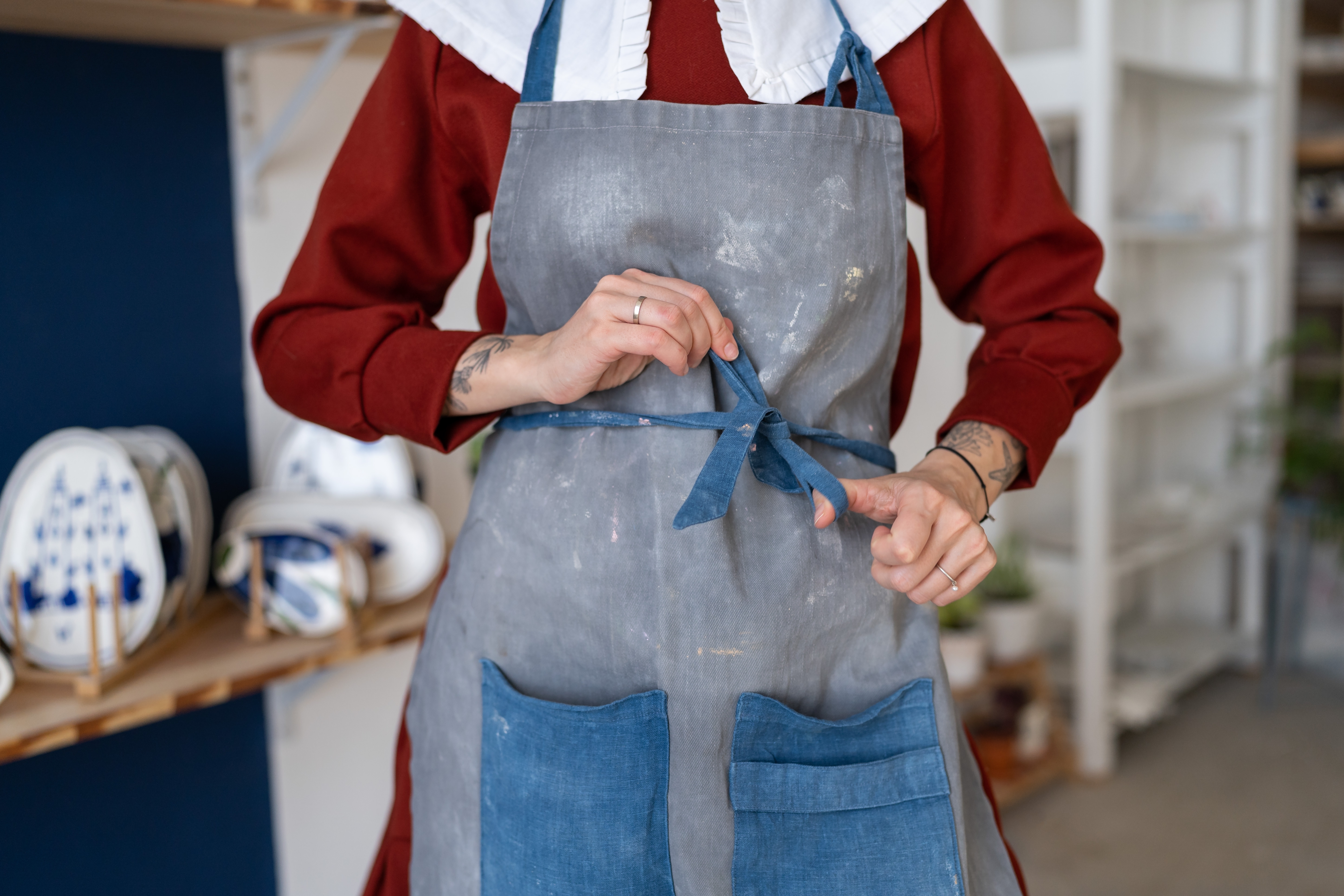 Remove stains from aprons
