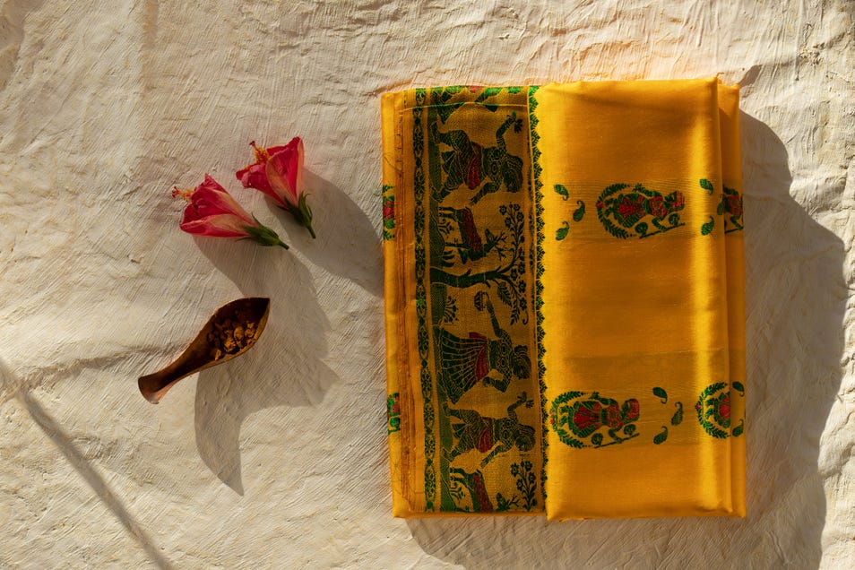 Remove stains from Baluchari sarees