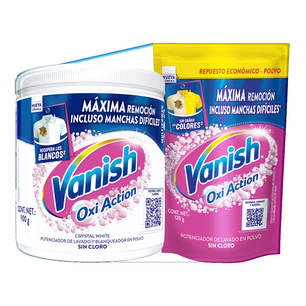 Vanish® Quitamanchas paquete de polvos para ropa de color y blanca 