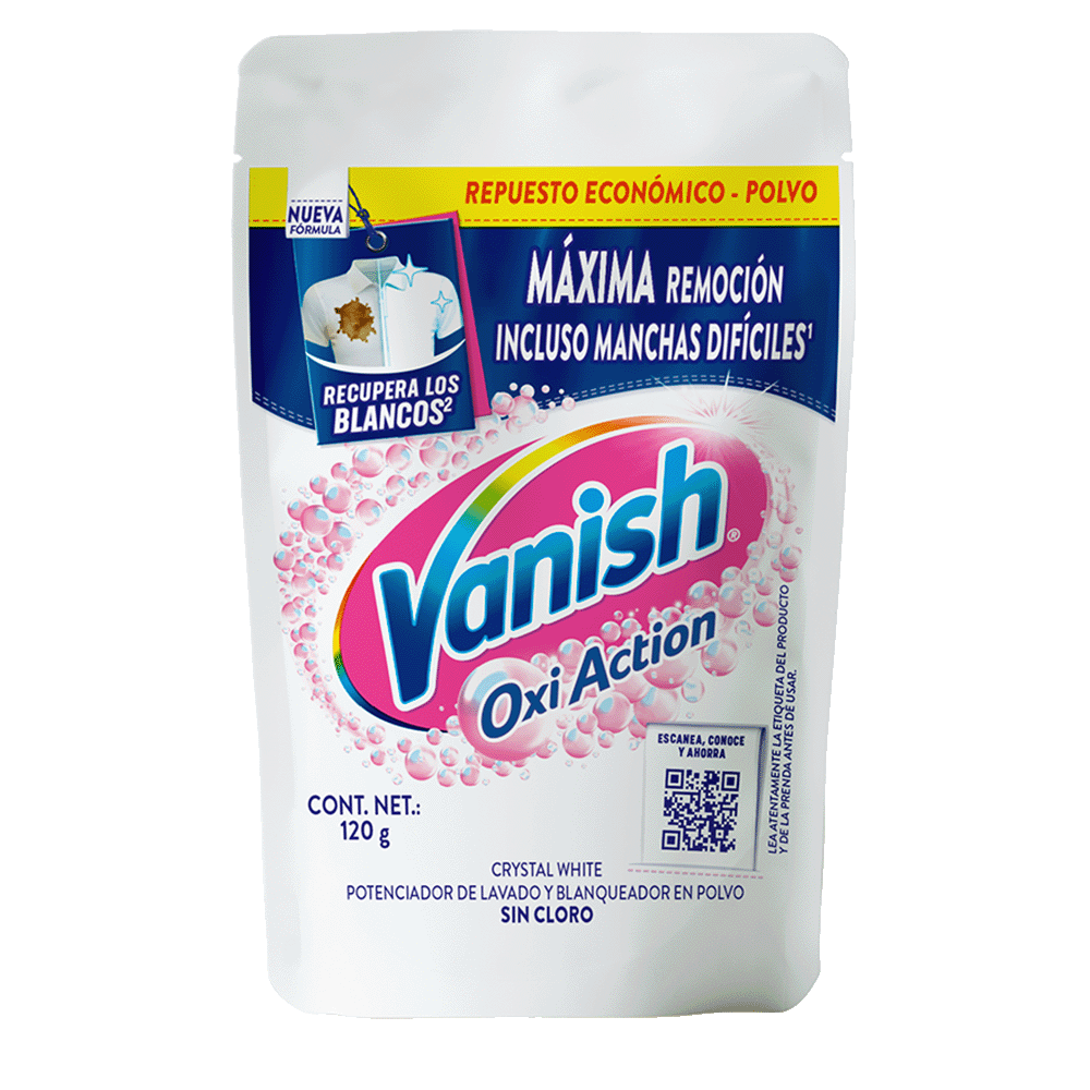 Vanish® Quitamanchas en Polvo para ropa blanca de 120 g