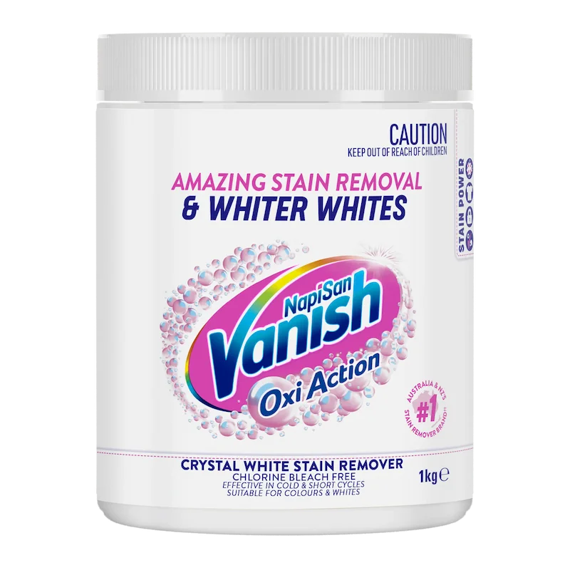 Vanish Napisan Oxi Action Crystal White Stain Remover Powder 1kg