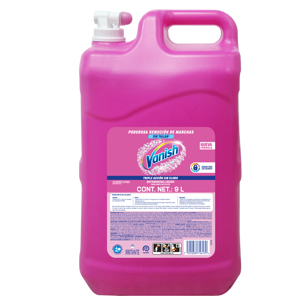 Vanish Líquido quitamanchas para ropa de color 9L