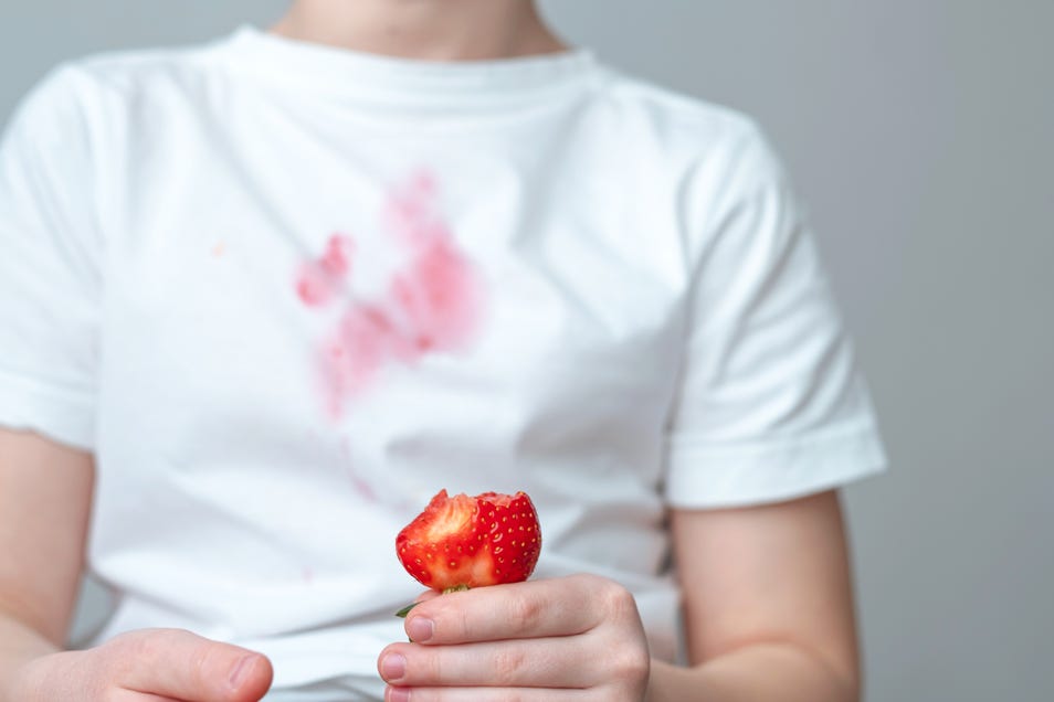Removing berry juice stains from clothes
