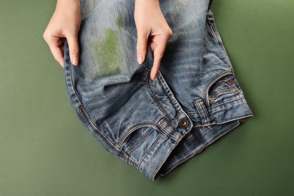 grass stains on jeans