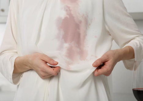 Wine stains on clothing