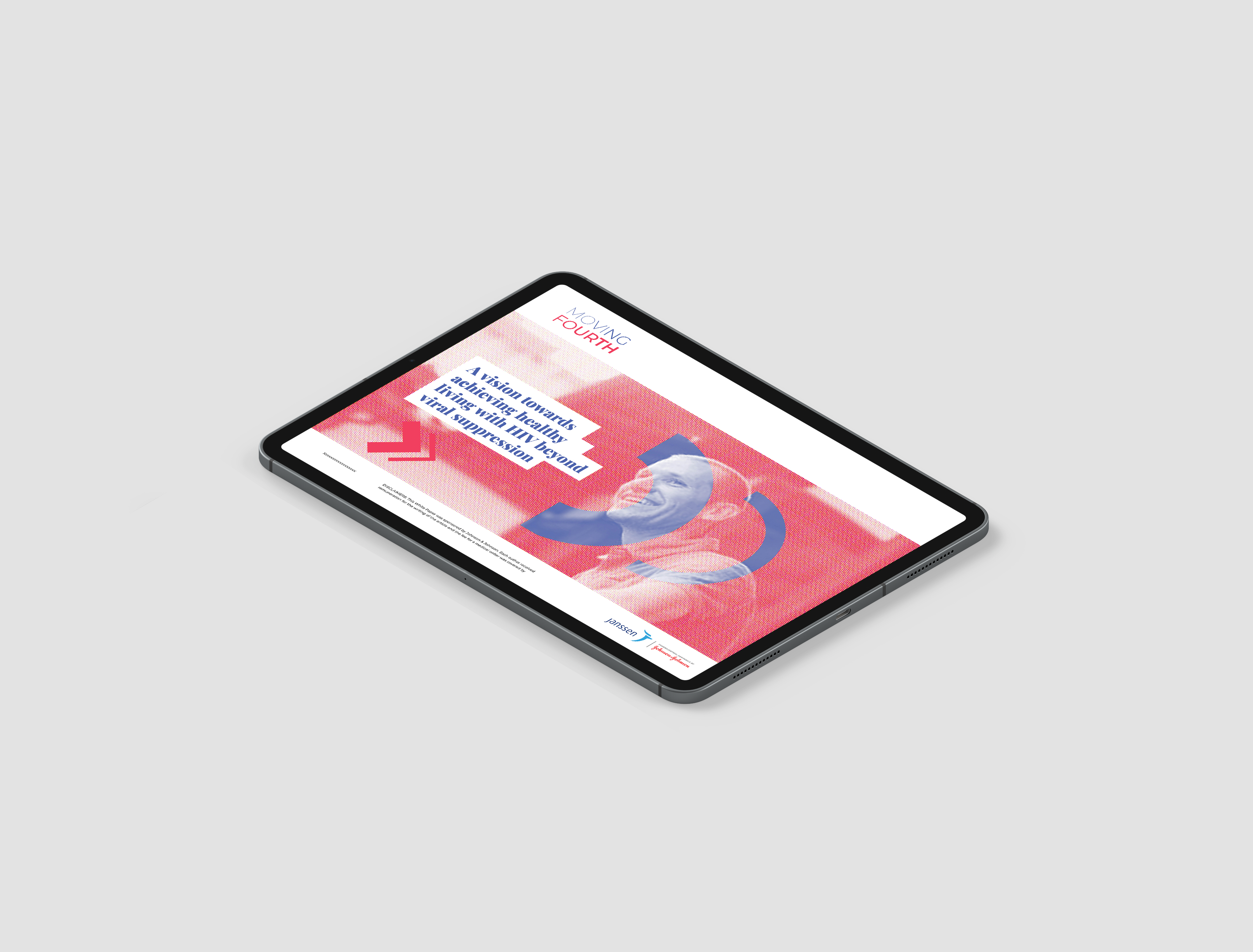 Black tablet displaying White paper on screen