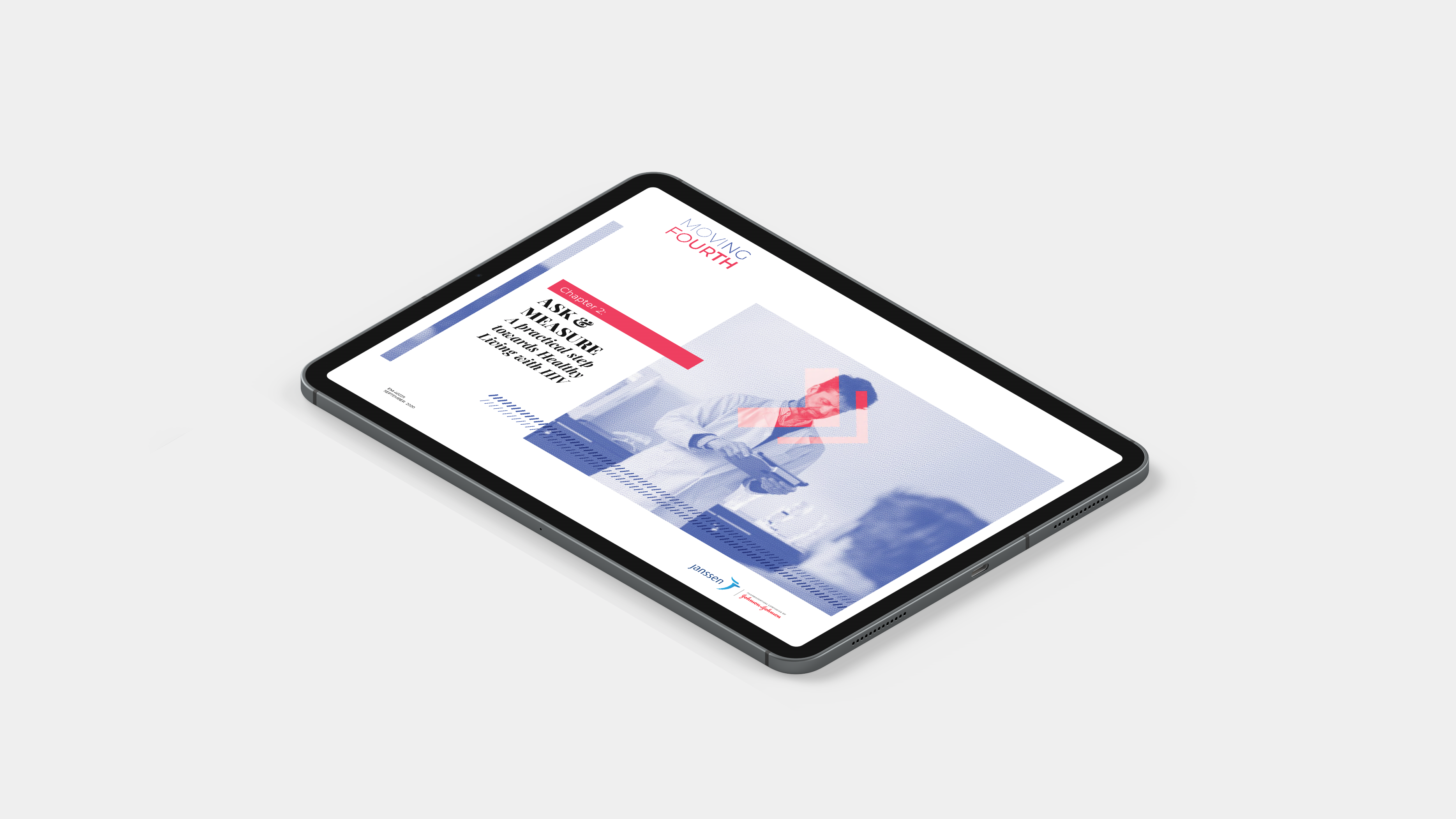 Black tablet with Ask & Measure video on screen